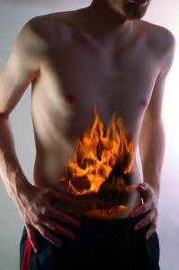 indigestion visual man burning stomach